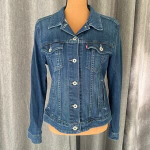 Levi's Strauss & Co. Y2K Fitted Denim Jacket Large Blue Classic Jean Jacket